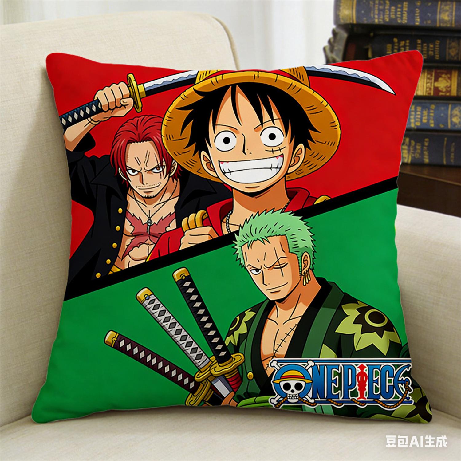 

Наволочка с принтом персонажа из аниме One Piece, любимого фанатами. Декоративная наволочка для спальни, гостиной и энтузиастов аниме 45x45cm