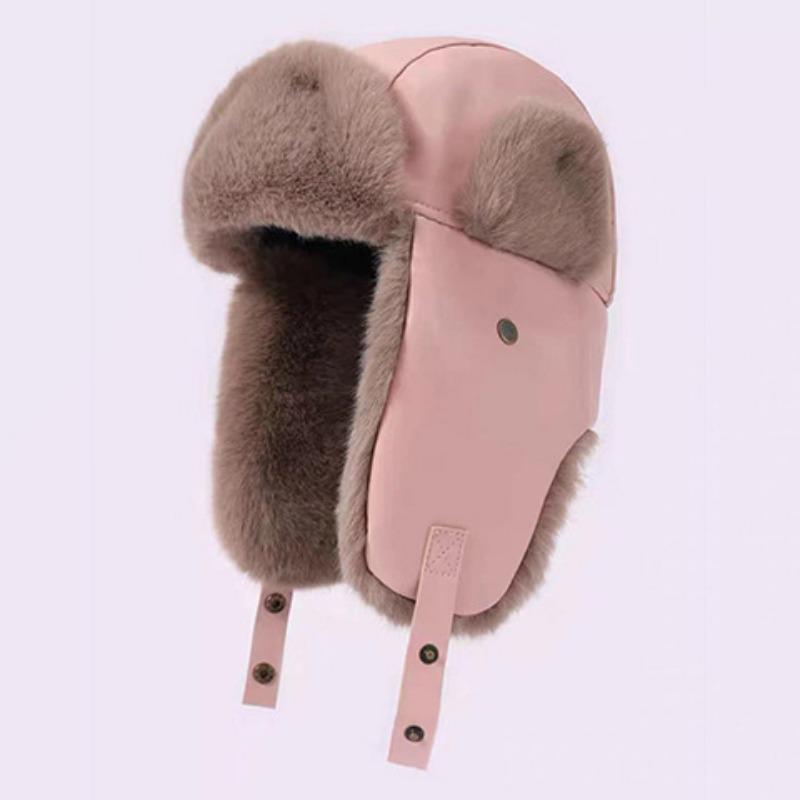 Imitation Fur Mink Hair Hat Female Fall and Winter Plush Fisherman Hat Khaki Senior Show Face Small Warm Ear Protection Lei Feng Hat