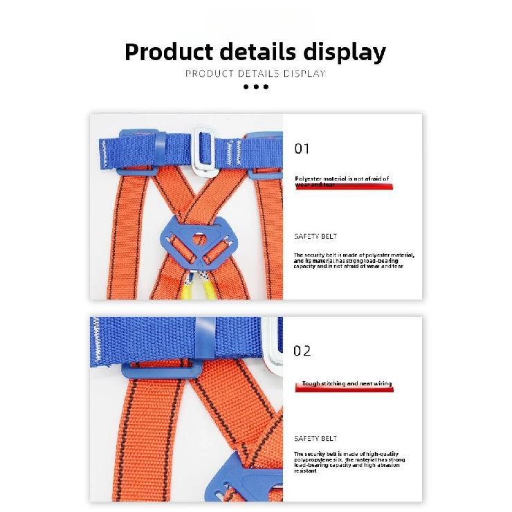 National Standard Double Back Full Body Double Hook Buffer Safety Belt European Five Point High-altitude Work Safety Belt