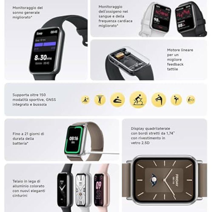 Smartklokke - XIAOMI - Smart Band 9 Pro - Søvnovervåking - GPS - 150 sportsmoduser