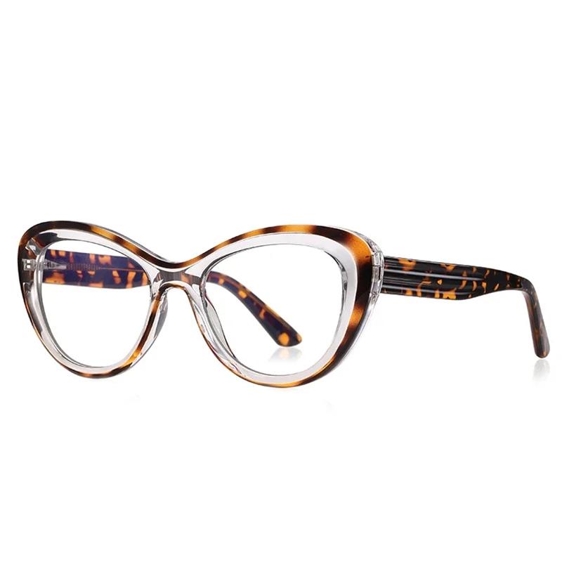 Leopard Frame Oval Optical Glasses Anti Blue Rays Photochromic Shortsighted Hyperopia Progressive Eyeglasses