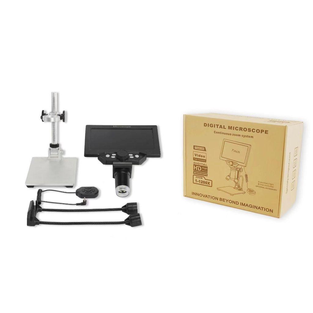 Microscop Digital 7 Inch Zoom 1200X 12MP High Definition Microscop Electronic Cameră Lupa Reparare Telefon Mobil