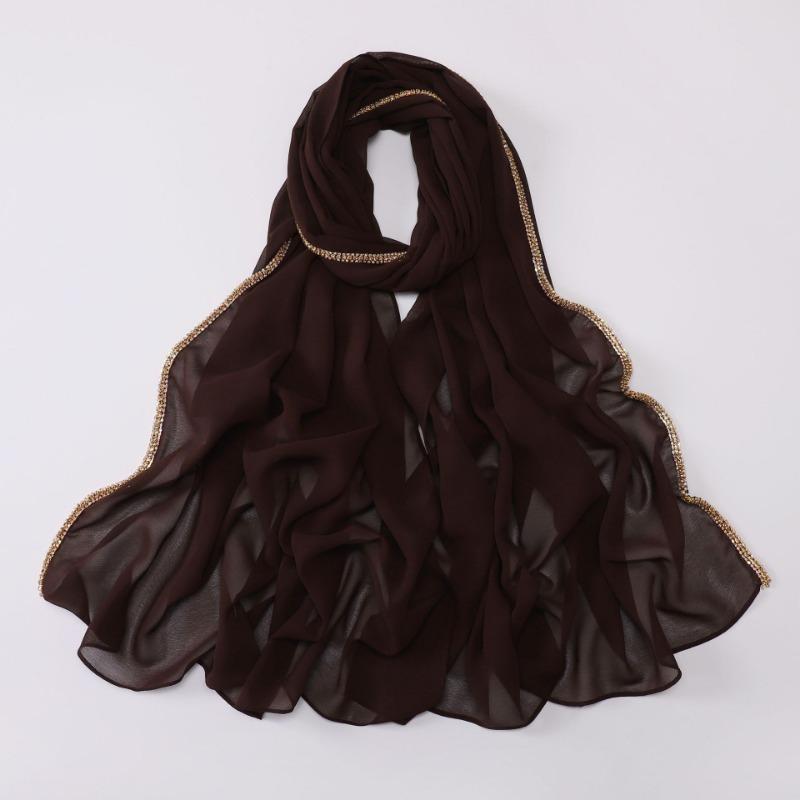 Ethnic Style Shiny Diamond Chiffon Scarf For Women All Season