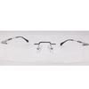 RSINC Rimless Metal Frame Eyeglass Spectacle Optical For Men And Women Modern  Silver Black 12920J 02 53-17-138 | IB -11 Blue OC Silver Black C2