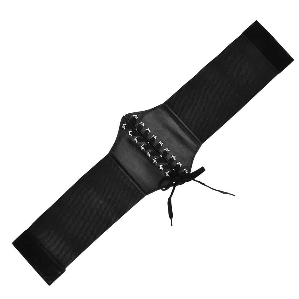 1pcs Adjustable Length Elastic Waist Belt Lace-Up Design Waspie Corset Belt Clothing Decoration