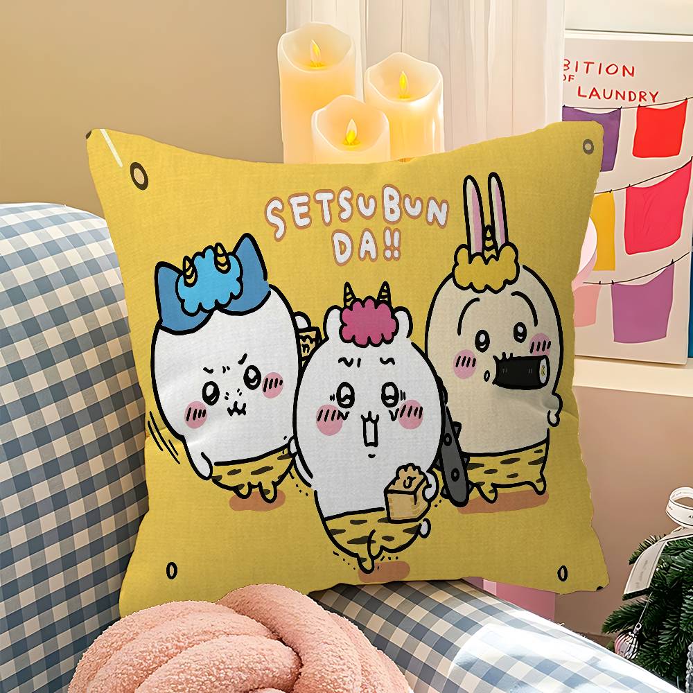 Kawai Cartoon HHachiware Pillow Cover for Bedroom Room and Living Room Sofa Decorative Cushion Cover