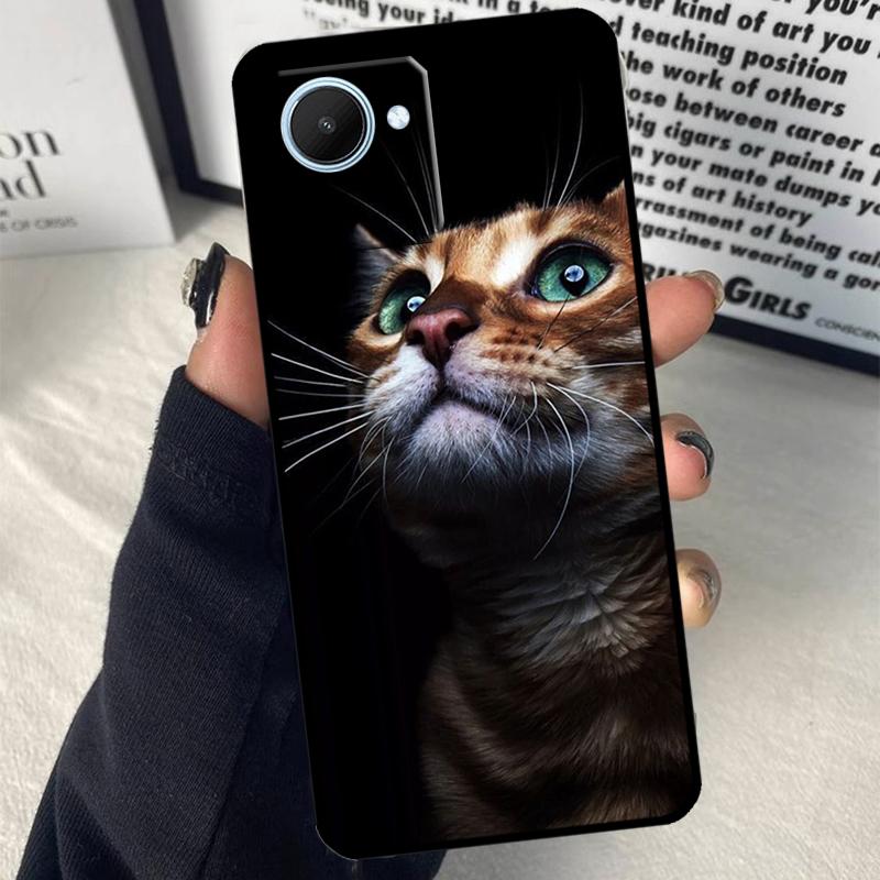 Cat Staring Eye For Realme C75 C55 C71 C61 C53 C33 C63 C51 C65 C67 11 12 13 14 15 Pro Plus GT6 GT7 Pro Case