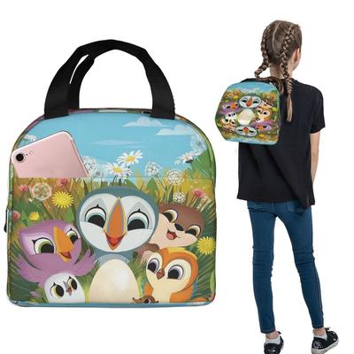 Puffin Rock Cartoon Insulated Lunch Bag for Women Children Portable Food Boxes Thermal Lunch Box Tote