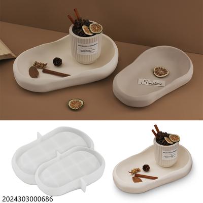 Irregular Oval Pallet Concrete Mold Storage Tray Home Decor Storage Tray Epoxy Resin Mold Nut Storage Plate Cement Mold