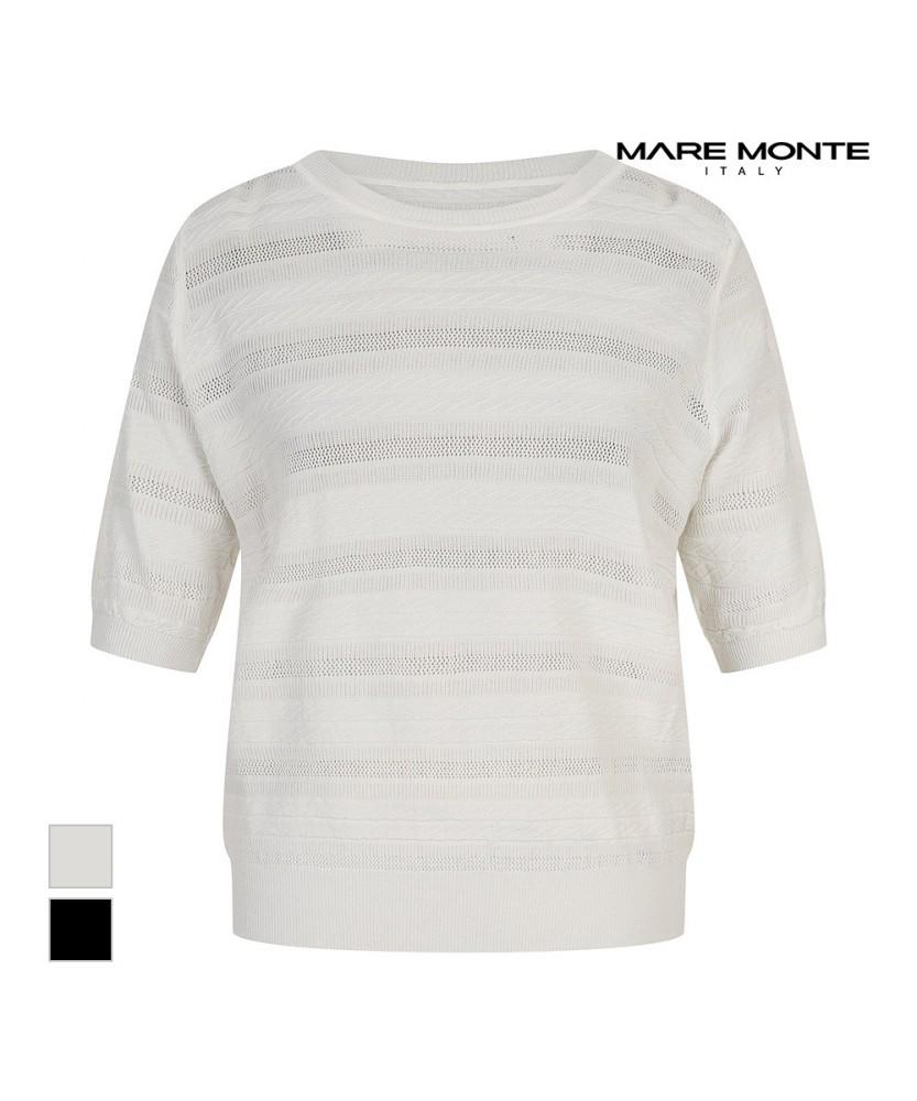 MAREMONTE See-Through Color Block Short Sleeve Knit_M247Mkt42B0