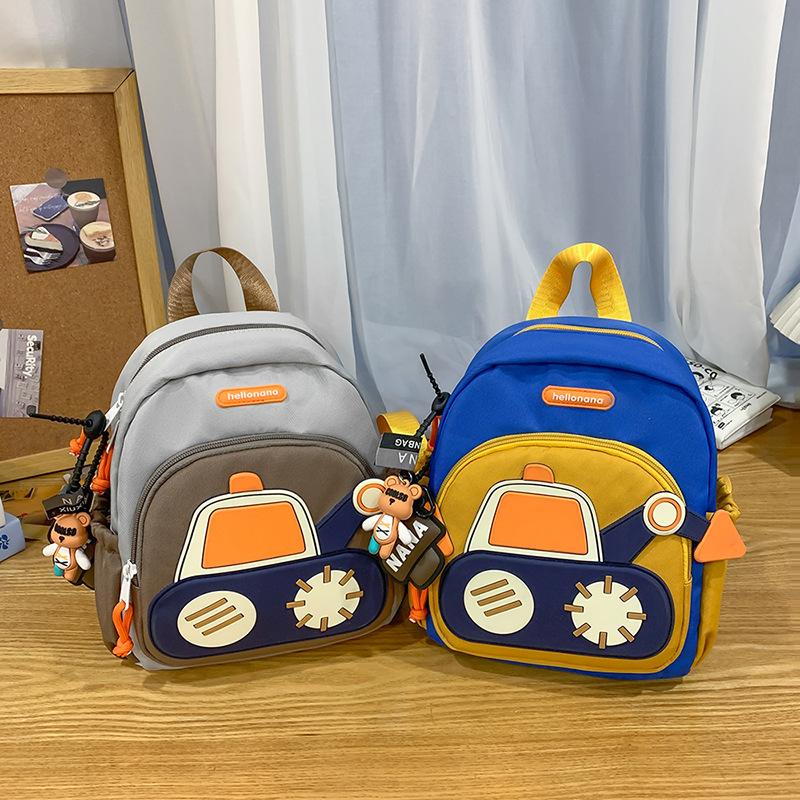 Schoolbag cute backpack boys girls kindergarten children school bag new cartoon car light backpack