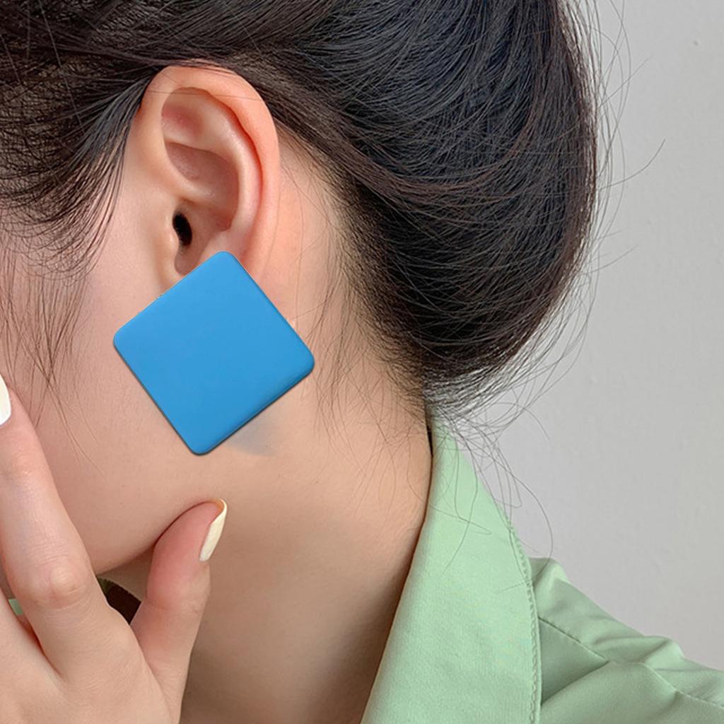 Statement Earrings for Women Unique Geometric Ear Studs Handmade Candy Color Acrylic Jewelry for Fashion Enthusiasts