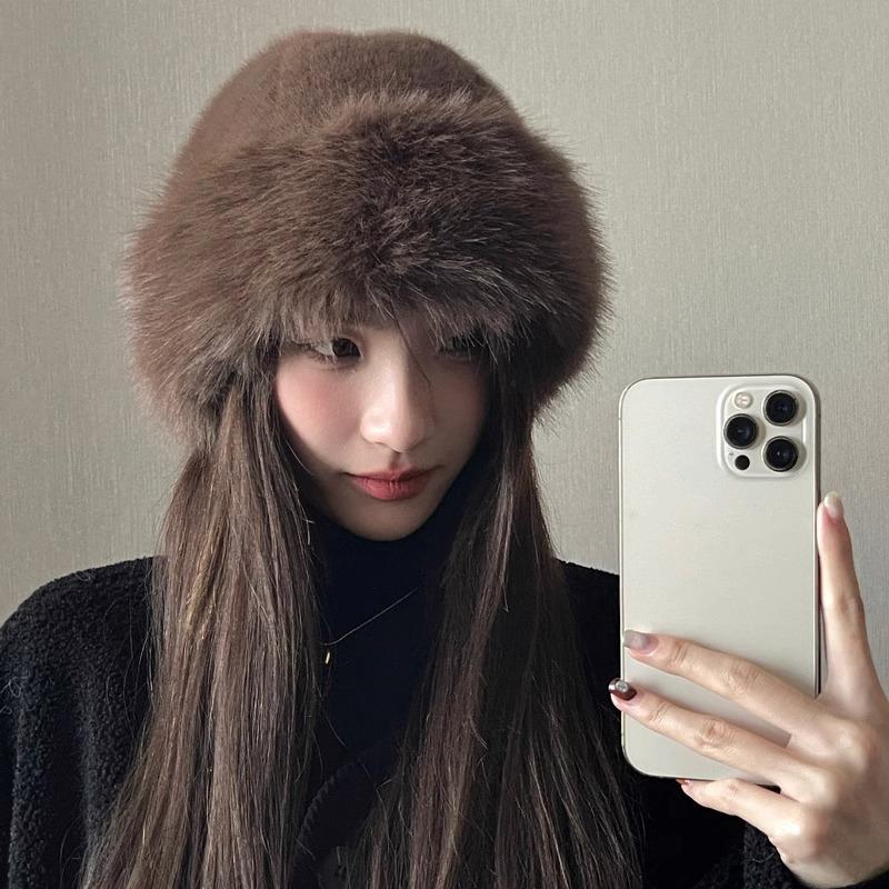 Zimní čepice Dámská čepice Fox Teplý a západní styl Zahušťovací Módní baret Ochrana uší Studená čepice