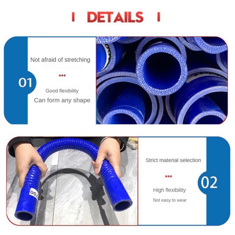 ZK Blue L 70cm Silicone Hose Corrugated Tube ID30-100mm Intake Pipe Intercooler Air Filter Connection High Pressure Temperature