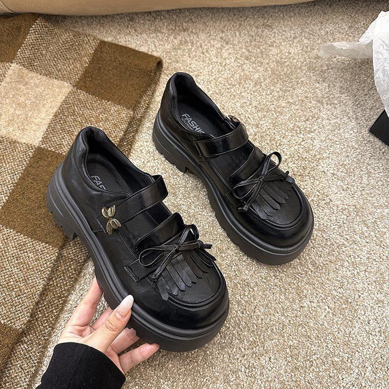 Platform Small Leather Shoes Women's New Models with Jk Mary Jane Single Shoes Brown British Style Retro 2025 Spring Japanese Skirt