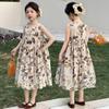 2026 Sweet Korean Style Floral Sleeveless Dress for Girls – Cotton Summer Skirt