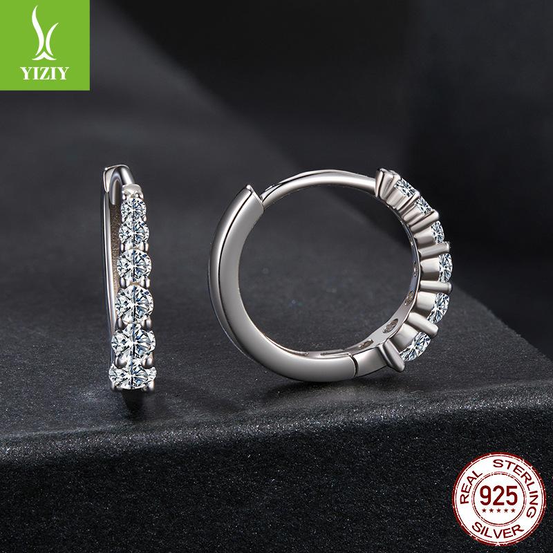 Classic Sparkling Moissanite Ear Buckles, Simple And Elegant S925 Sterling Silver Earrings, Earrings, Birthday Gift.