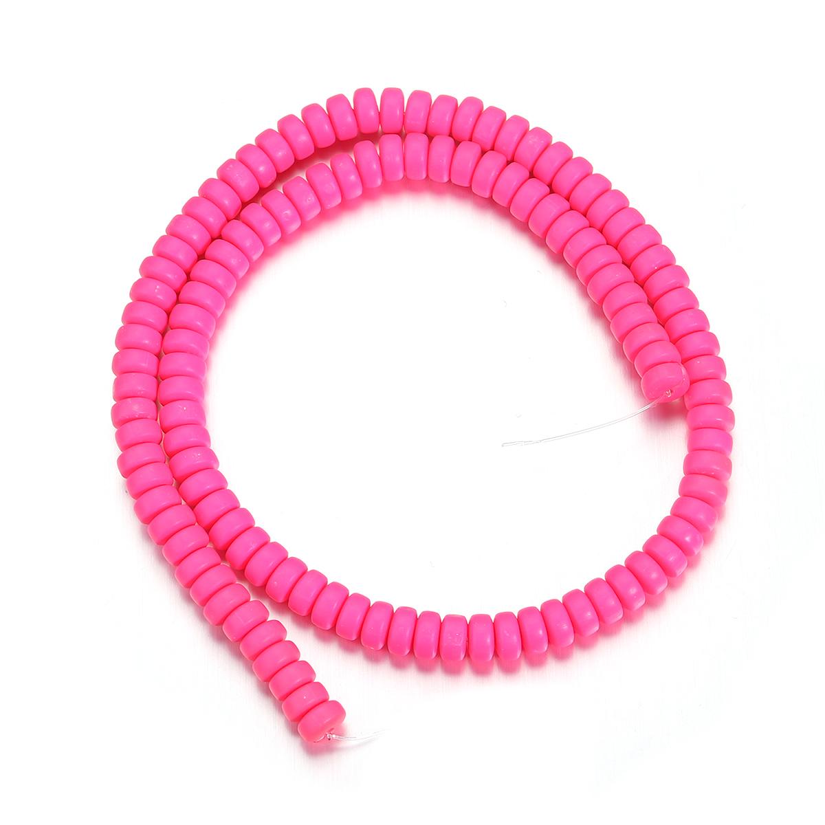 

1String Polymer Clay Beads Colorful Loose Spacer Flat Round Beads For DIY Bracelet Necklace Charm Jewelry Accessories Wholesale