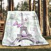 1pc Eiffel Tower Print Outdoor Blanket, Lightweight Polyester,