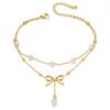 Women's Japanese-Korean Style Bowknot Tassel Anklet - Elegant Foot Jewelry