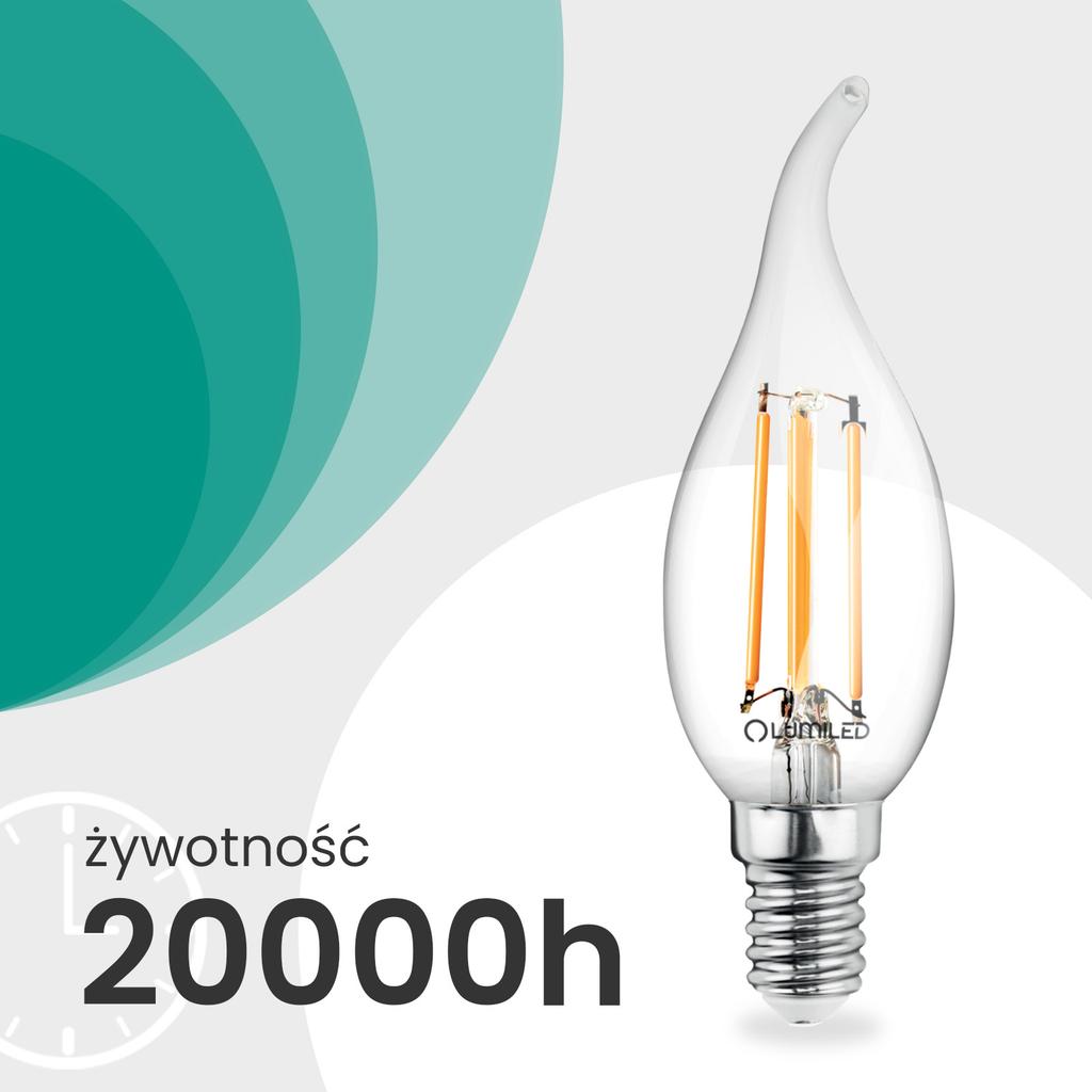 6X E14 Led Bulb Candle Ba35 2.2W 470Lm = 40W 2700K Warm 360° Filament Class A Lumiled