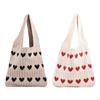 Shoulder Bag Women's Knit Tote Aesthetic Pouch Underarm Female Purse Handbag Crocheted Bags