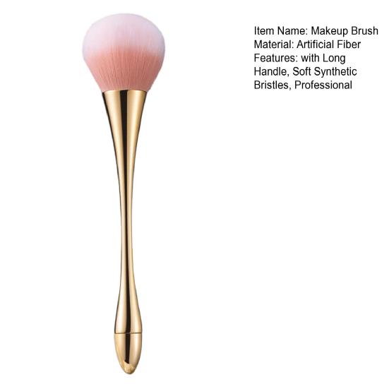Makeup Brush with Long Handle Soft Synthetic Bristles Cosmetic Brush Blush Loose Powder Foundation Blending Kabuki Nail Dust Brush