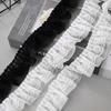 5CM Wide New Double Layers 3D Pleated Chiffon Lace Ruffle Trim Fluffy Dress Pettiskirt Curtains Splicing Cloth Sewing Deocration