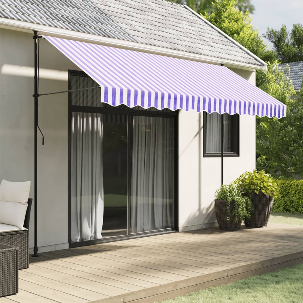 Awning Valance Blue and White Striped 3.5 m