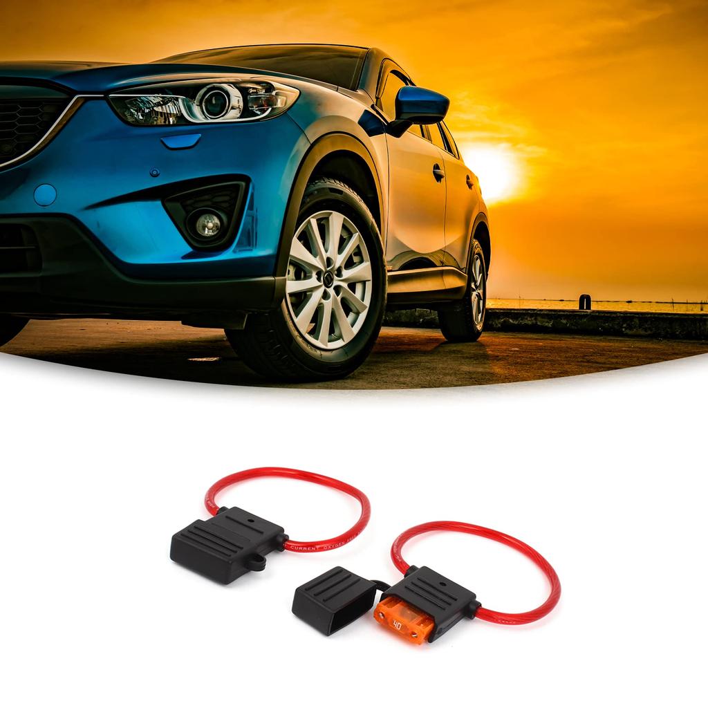 ACROPIX Type Universal Waterproof Fuse Holder 40A Red Black 2pcs