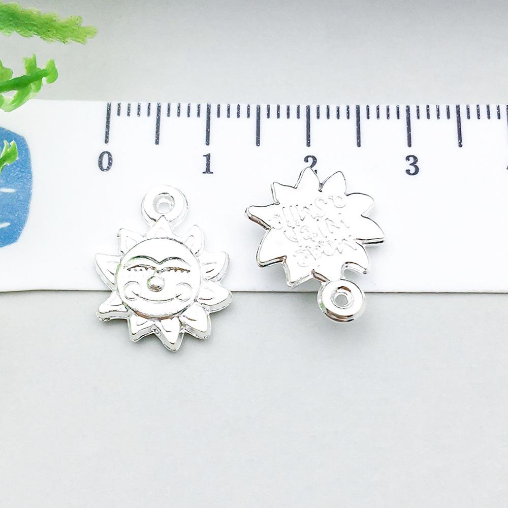 100-Piece Five-Color Alloy Sun, Moon, and Star Pendant Charms for DIY Jewelry