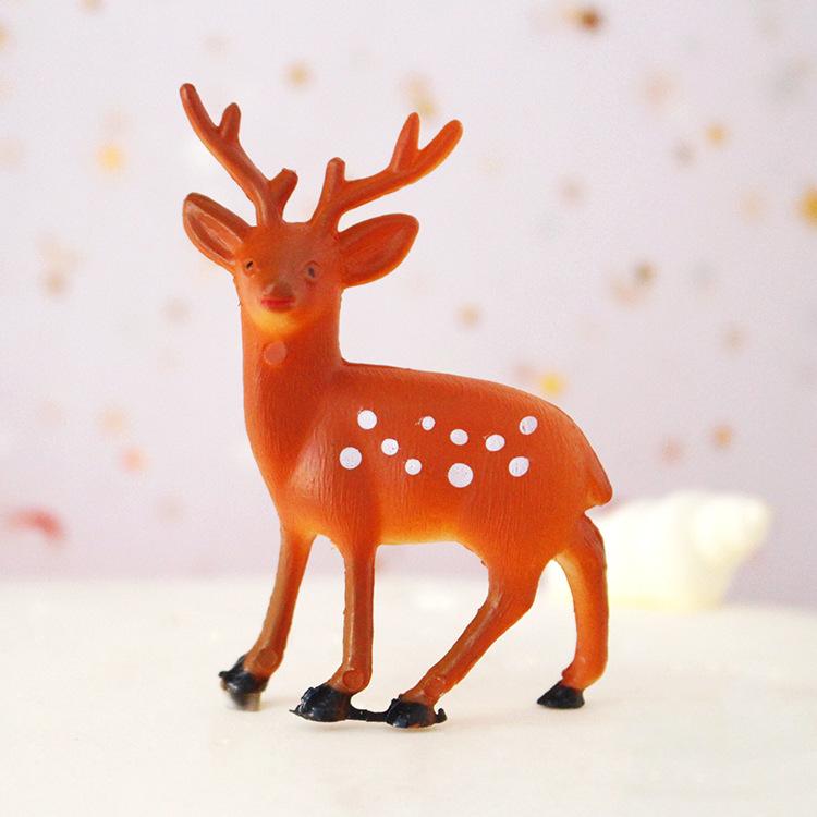 10pcs Christmas Cake Decoration Card Grass Circle Leaves Sika Deer Christmas Tree Gift Package Birthday Baking Dessert Counter Flag