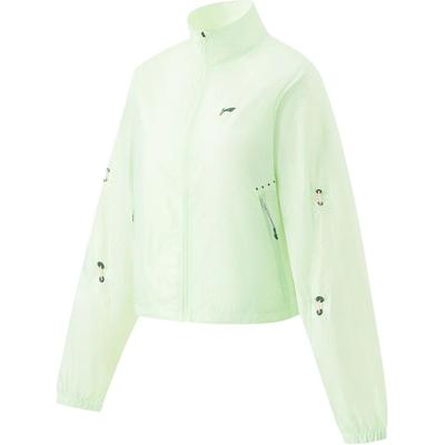 Li Ning Bequeme Lässige Gepunktete Einfache Stehkragen Reißverschluss Windjacke Damen Oberbekleidung Feen-Frucht-Grün AFDU392-1