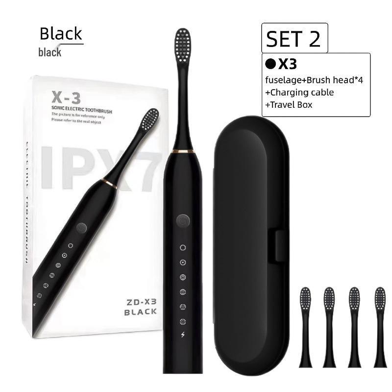 Universal Electric Toothbrush Set: Soft Bristle, Portable, for Adults & Children