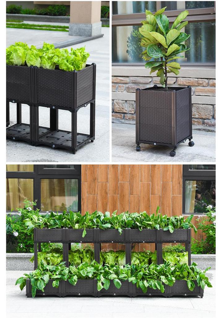 Extra Large Multi-layer Rectangular Planting Box for Home Balcony - Ideal for Fruits, Vegetables, and Flowers