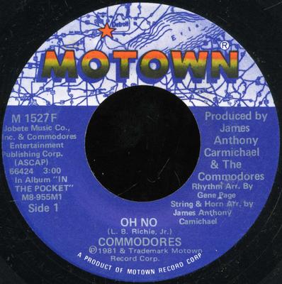 7-Zoll Schallplatte COMMODORES - Oh No M1527F Motown 1981 US Soul/Funk Gebraucht