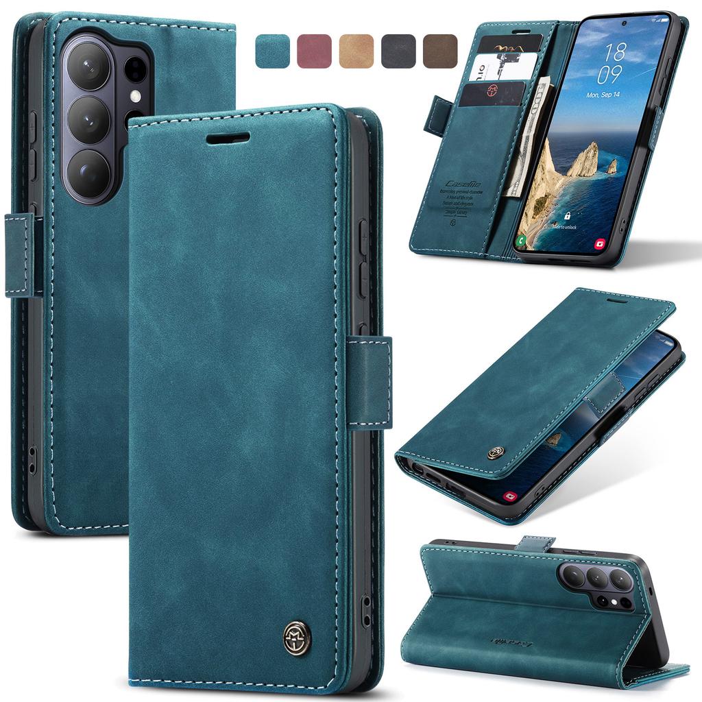 Business Cards Solt Magnet Wallet Leather Case For Samsung S26 Ultra S25 Plus S24 S23 A36 A56 A17 A07 Book Funda Stand Bag Cover