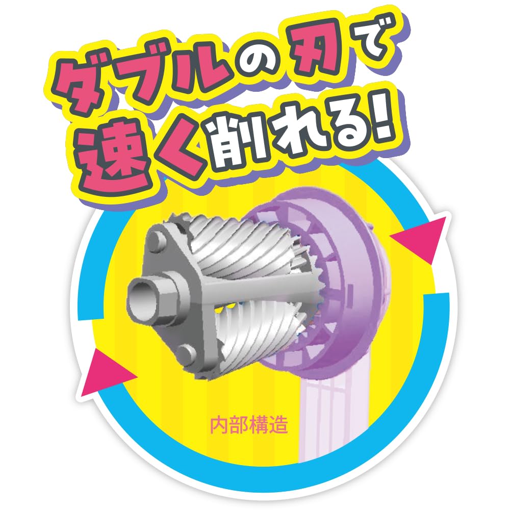Devica Manual Pencil Double Clear 043741 Sharpener, Speed, Purple,