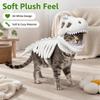 3D Tyrannosaurus Rex Skelett Haustier Halloween Kostüm Weiches Plüsch Kapuzen Outfit für Kleine Mittlere Hunde Katzen Feiertagsparty Cosplay Verkleidung