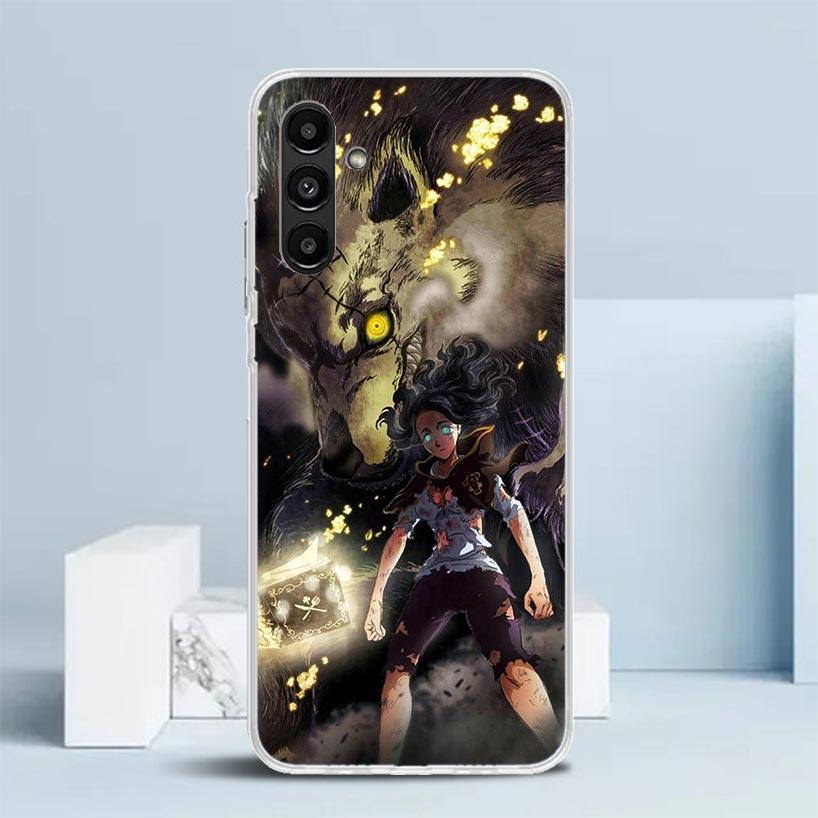 Black C-Clovers Anime Phone Case For Samsung Galaxy A17 A37 A57 A16 A15 A14 A13 A56 A55 A54 A53 A36 A35 A34 A33 A26 A25 A24 A23