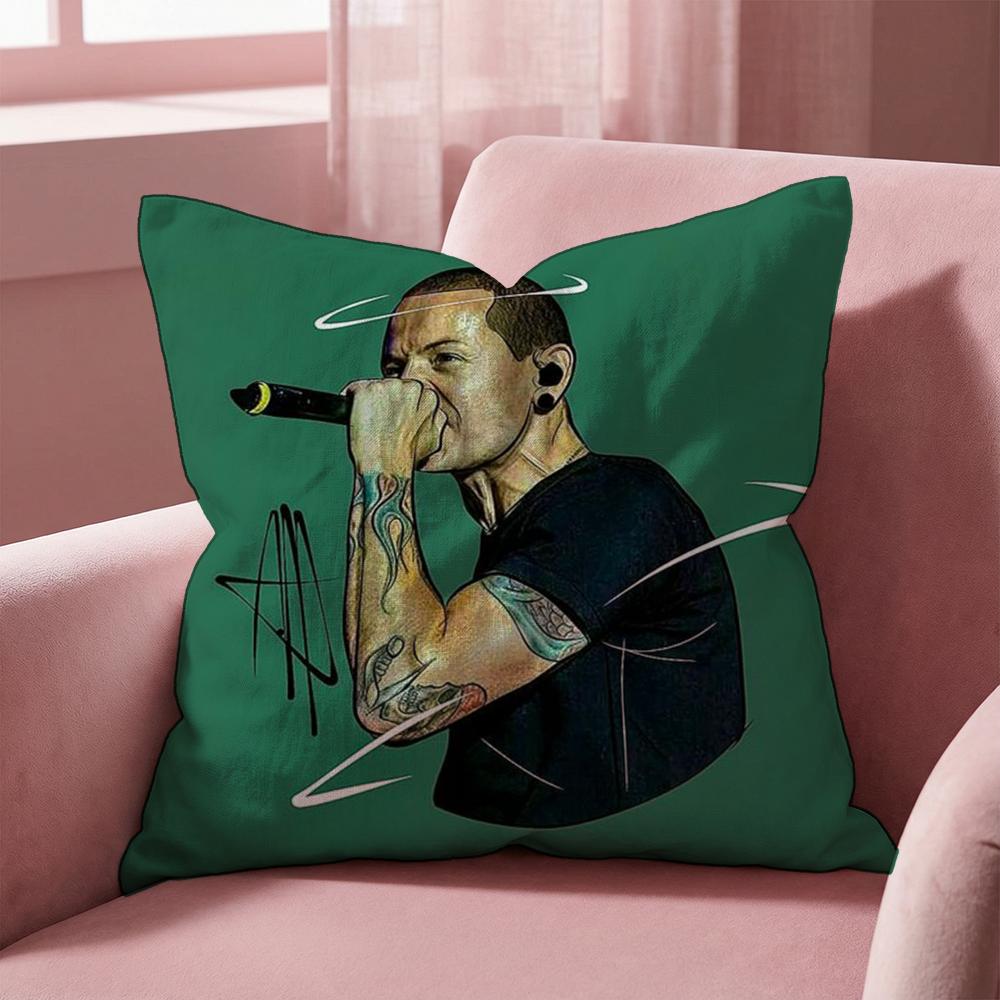 C-Chester B-Bennington Cushion Cover Multi-Scene Pillow Cover for Home & Car - Reversible, Soft & Durable for Daily Use