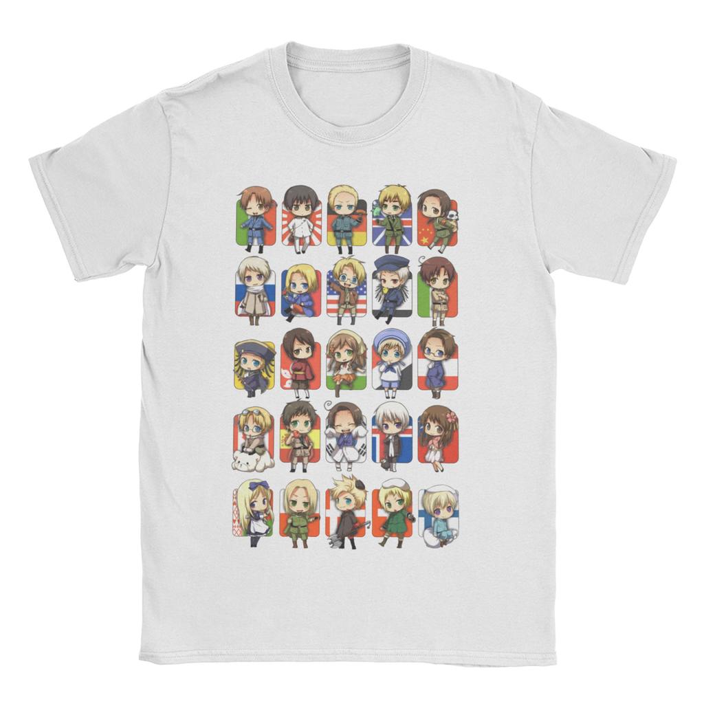Chibi Belarus Hetalia T Shirts for Unisex Cotton TShirt Axis Powers Hetalia Anime APH World Tee Shirt Short Sleeve Clothes