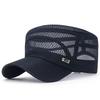 FashionSummer Men's Summer Hat Mesh Military Caps FlatTop Snapback Adjustable Baseball Cap Cadet ArmyMan Breathable Trucker Caps