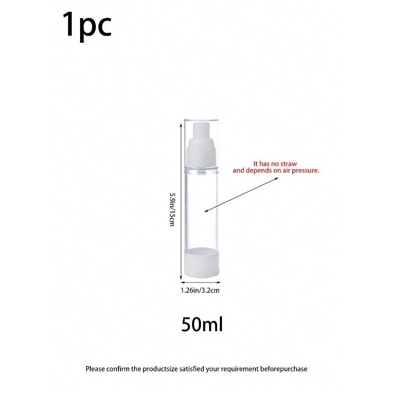 1pc 50ml Vacuum Bottle Mist Toner & Lotion Containers, Refillable Vacuum Travel Pump Spray Bottle For Toner, Lotion, Empty Bottles
