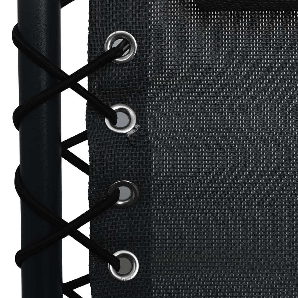 Folding Lounge Chair Black Textilene