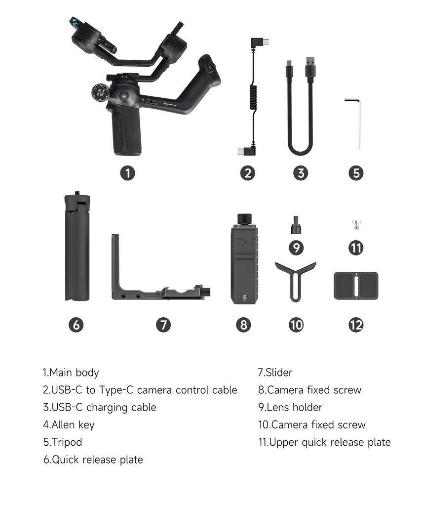 FeiyuTech Camera Gimbal Stabilizer for Compatible with and with AI Native Vertical and a Weight Capacity SCORP-C2 Stabilizer, Mirrorless/SLR Cameras,