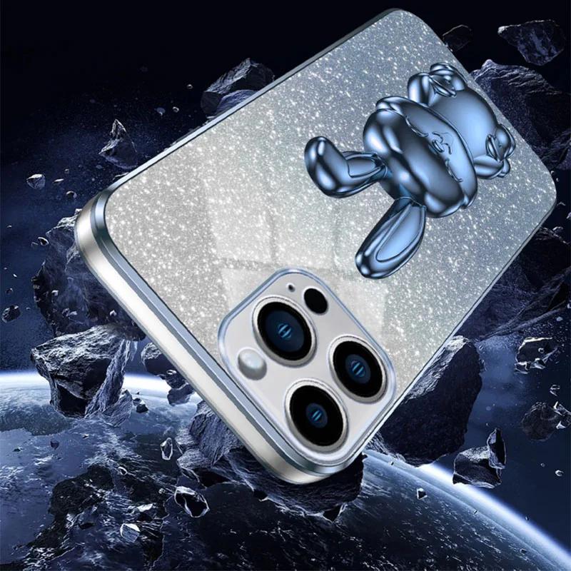 Gradient Glitter Rabbit Holder Phone Case For Samsung Galaxy Note 8 9 10 20 S24 S23 S22 S21 FE S20FE Ultra S10 S9 S8 Plus Cover