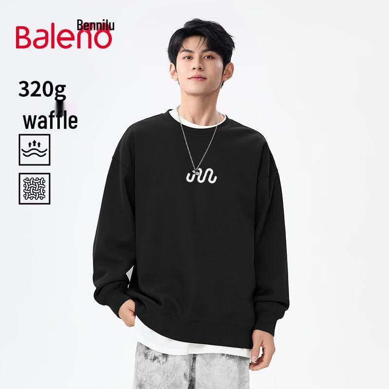 Baleno 2025 Spring Waffle Knit Round Neck Sweatshirt