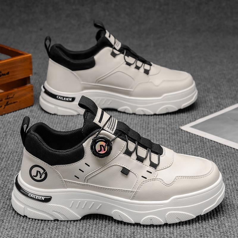 Autumn men's shoes, new breathable cargo shoes, men's trend, versatile white shoes, men's platform casual board shoes