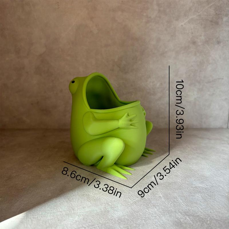 Cute Frog Flower Pot Succulent Plant Pot Plastic Planter Desktop Ornament Pen Container Home Garden Decoration